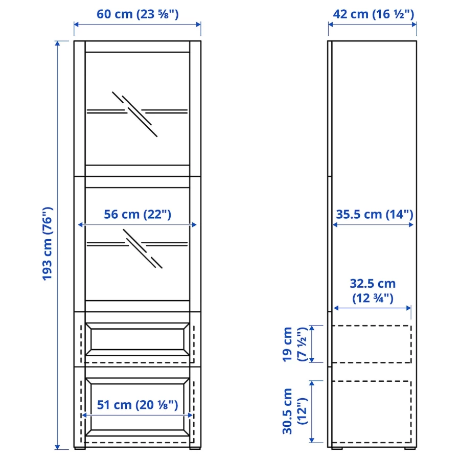 Книжный шкаф - BESTÅ/ BESTА IKEA/ БЕСТА/БЕСТО ИКЕА, 193х60 см, белый (изображение №7)