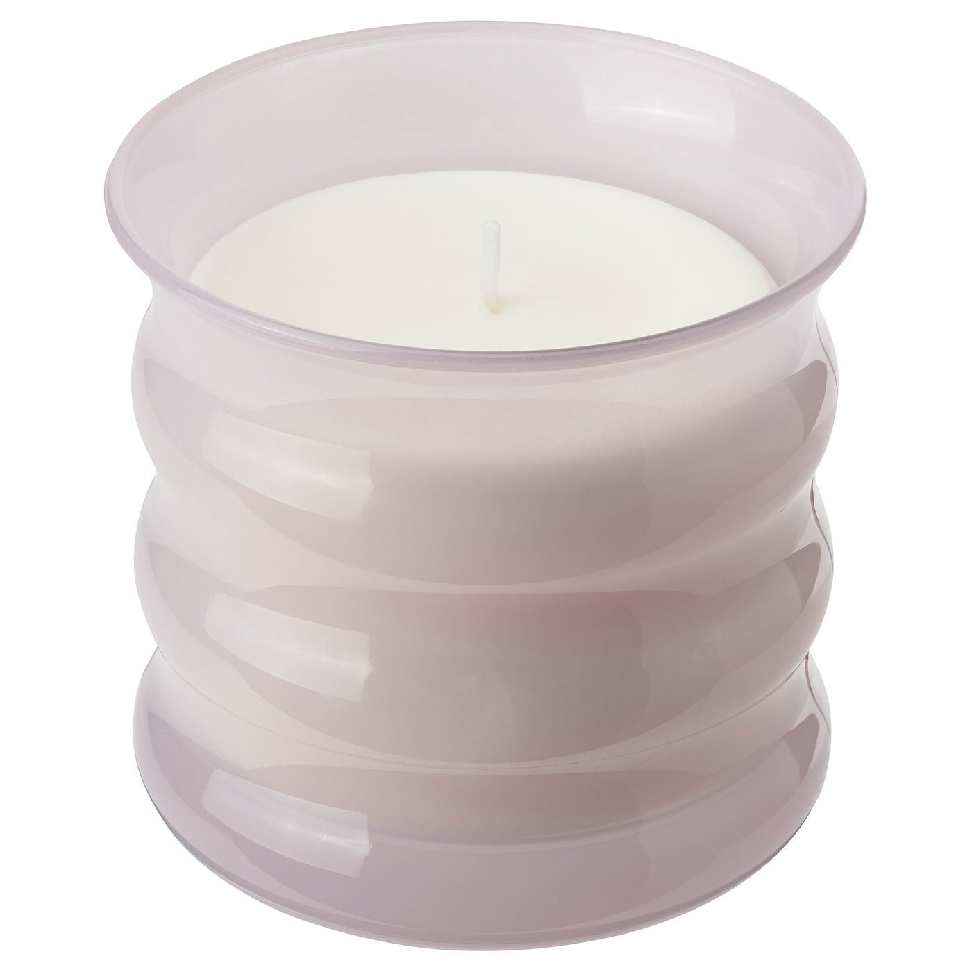 Ароматическя свеча в стакане - IKEA LUGNARE/ЛУГНАРЕ ИКЕА, 10х9,5 см, белый/розовый