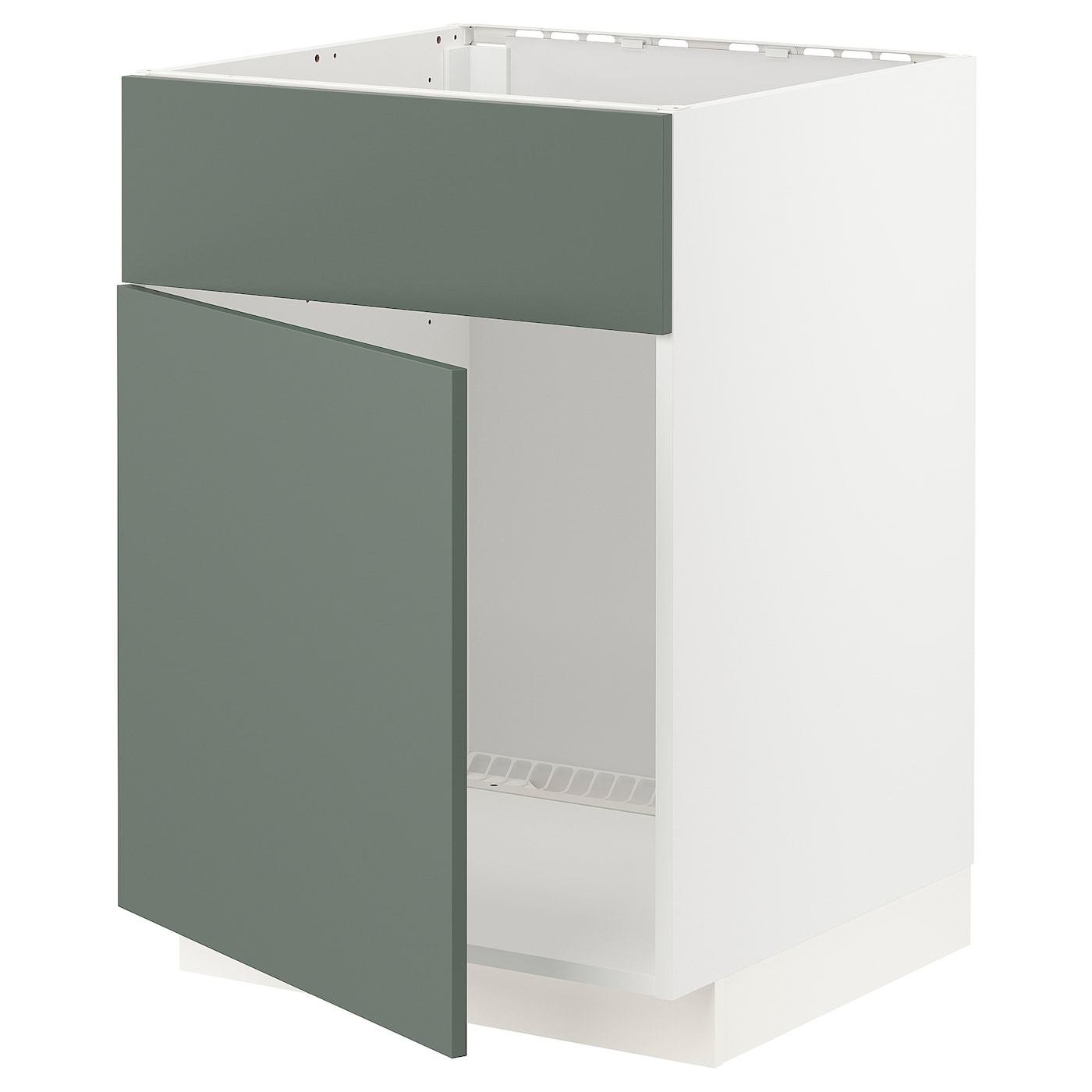 Напольный шкаф - IKEA METOD, 88x62x60см, белый/серо-зеленый, МЕТОД ИКЕА