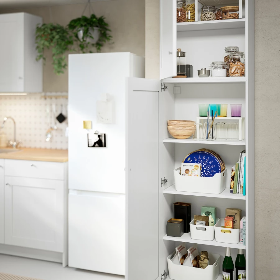 Высокий напольный шкаф - IKEA KNOXHULT/ИКЕА КНОКСХУЛЬТ, 228 см х 60 см х 31 см, белый (изображение №2)
