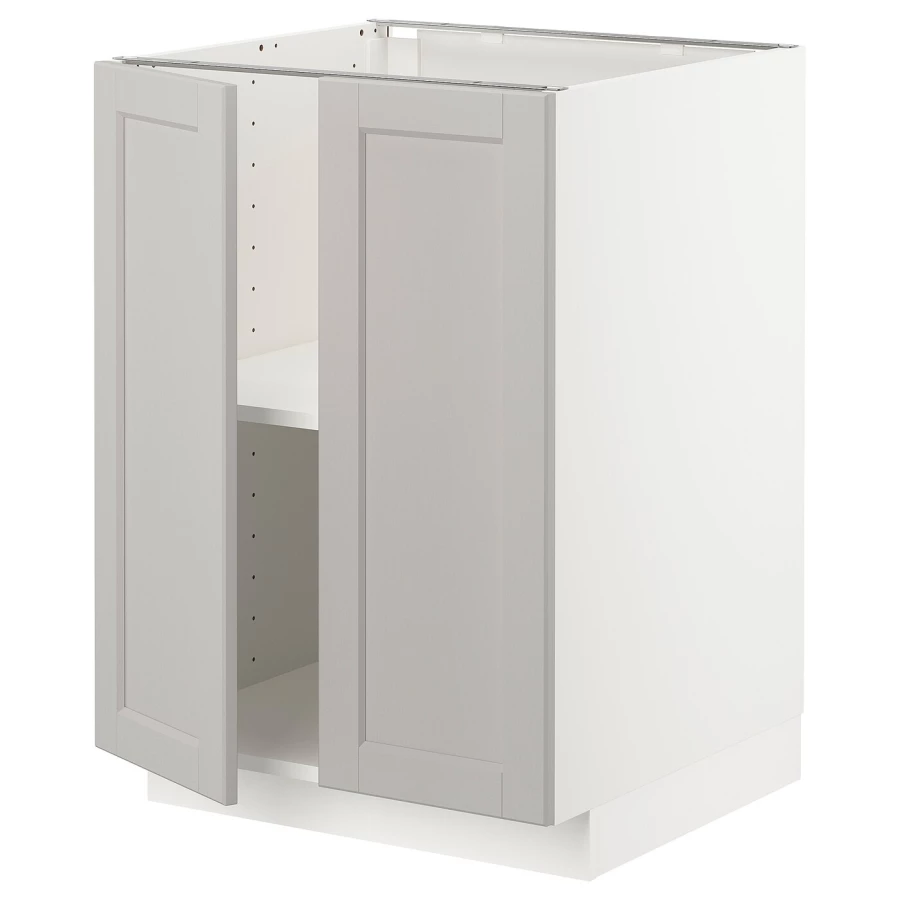 Напольный шкаф - METOD IKEA/ МЕТОД ИКЕА,  88х60 см, белый/серый (изображение №1)