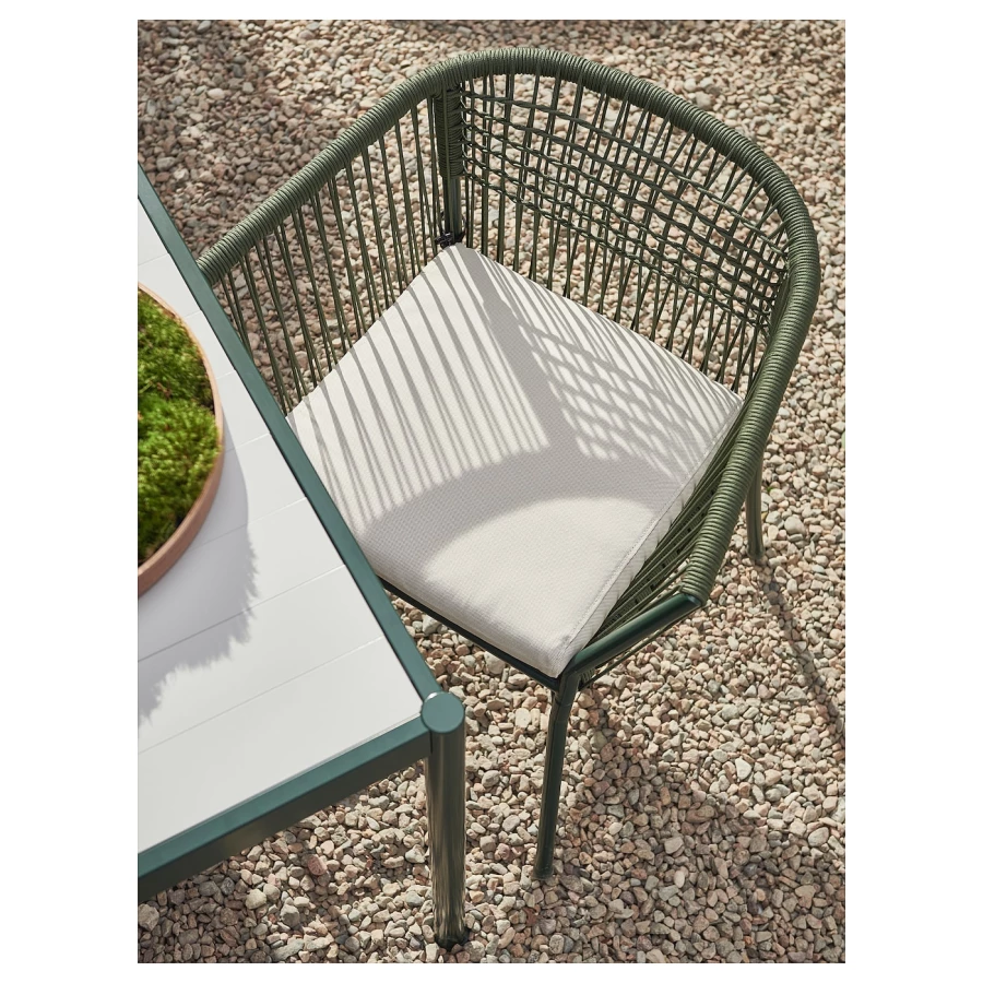 Садовое кресло - IKEA SEGERÖN/SEGERON, 73х67 см, зеленый, СЕГЕРОН ИКЕА (изображение №6)