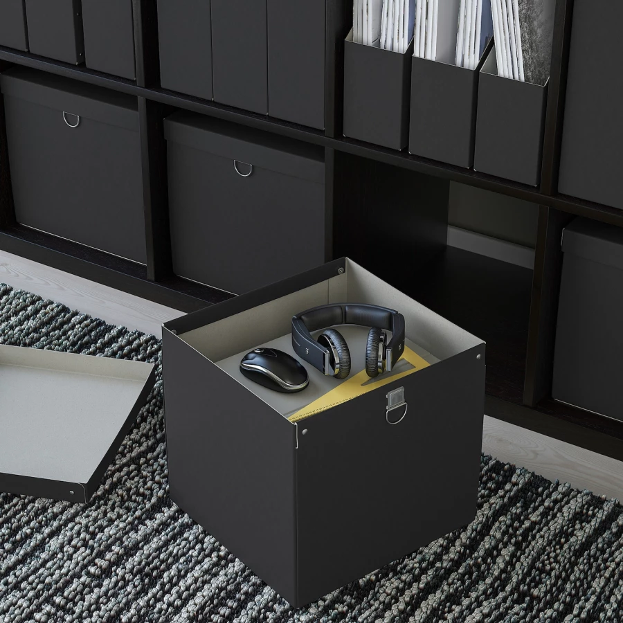 Коробка с крышкой - NIMM IKEA/ НИММ ИКЕА, 32х30х30 см, черный (изображение №8)