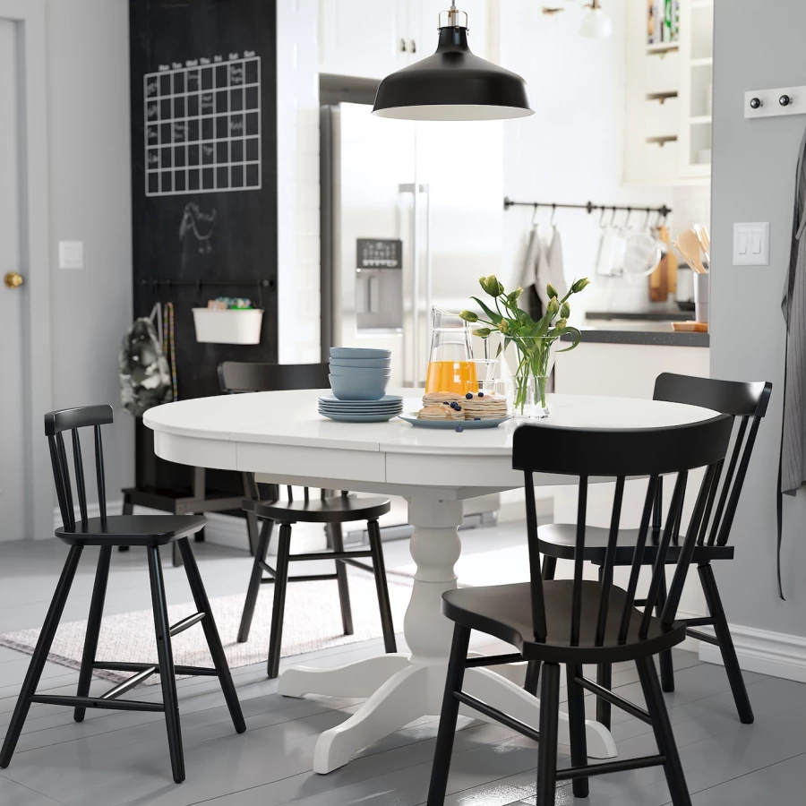 Раздвижной стол - IKEA INGATORP/ИНГАТОРП ИКЕА, 74х125 см, белый (изображение №2)