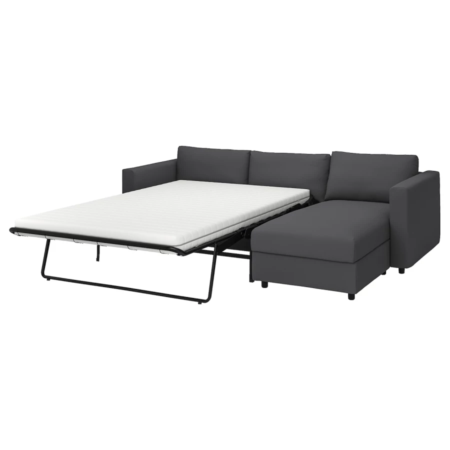3-местный диван с шезлонгом - IKEA VIMLE, 98x271см, черный, ВИМЛЕ ИКЕА (изображение №1)
