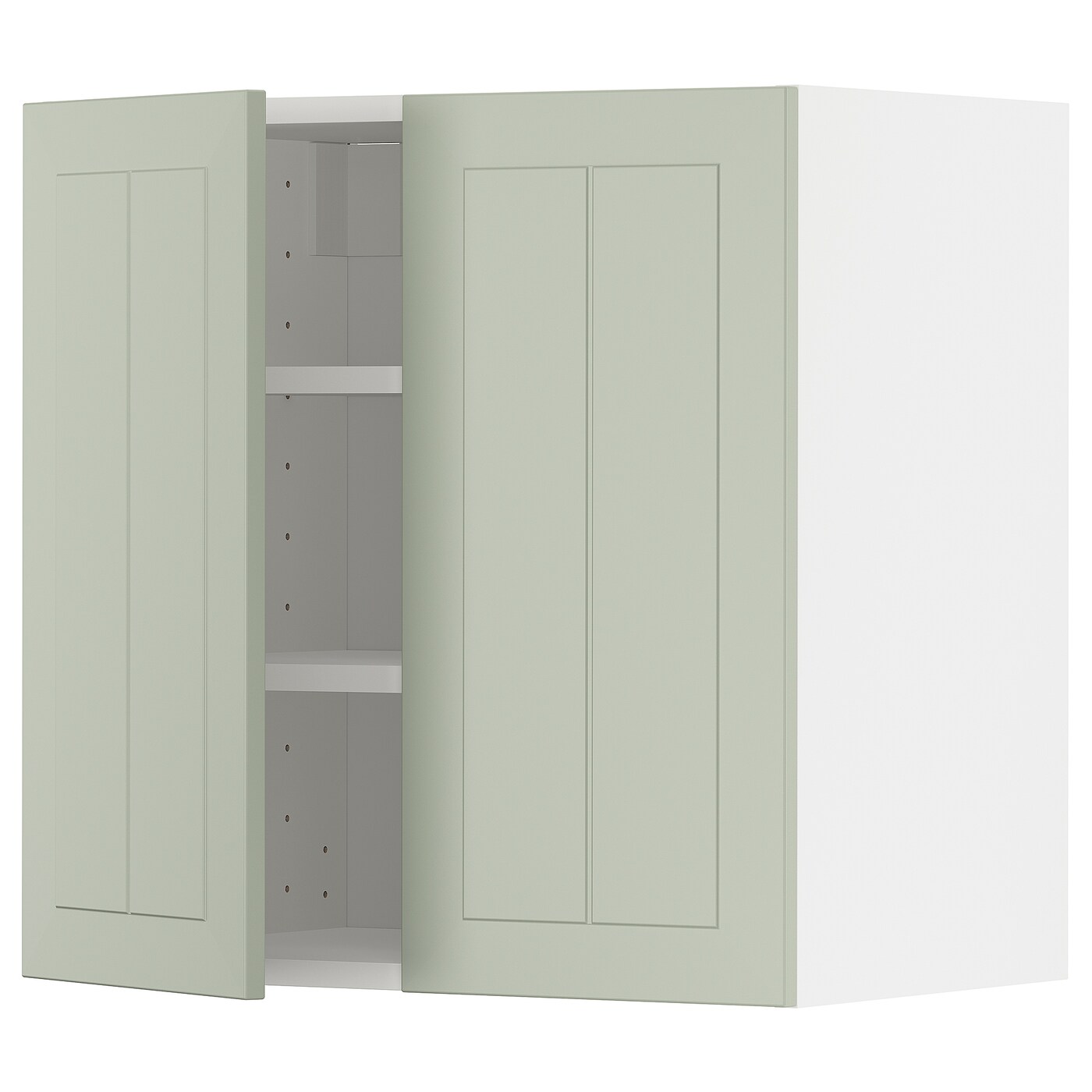 Навесной шкаф с полкой - METOD IKEA/ МЕТОД ИКЕА, 60х60 см, белый/зеленый