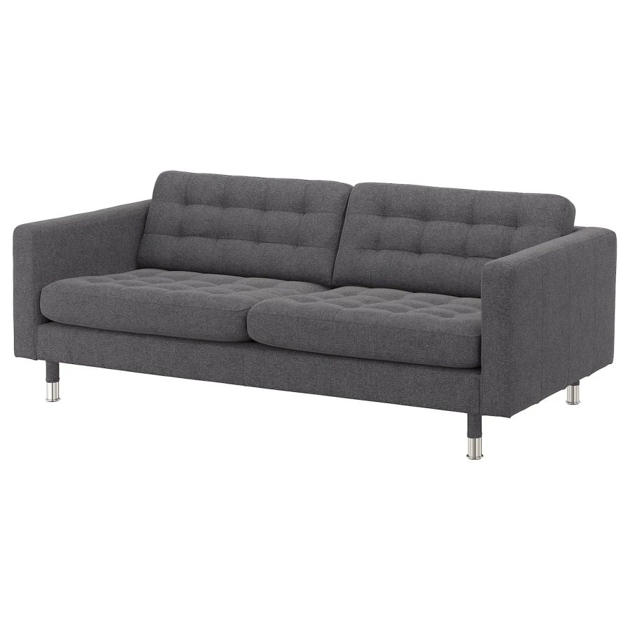 3-местный диван - IKEA LANDSKRONA, 78x89x204см, черный, ЛАНДСКРОНА ИКЕА (изображение №1)