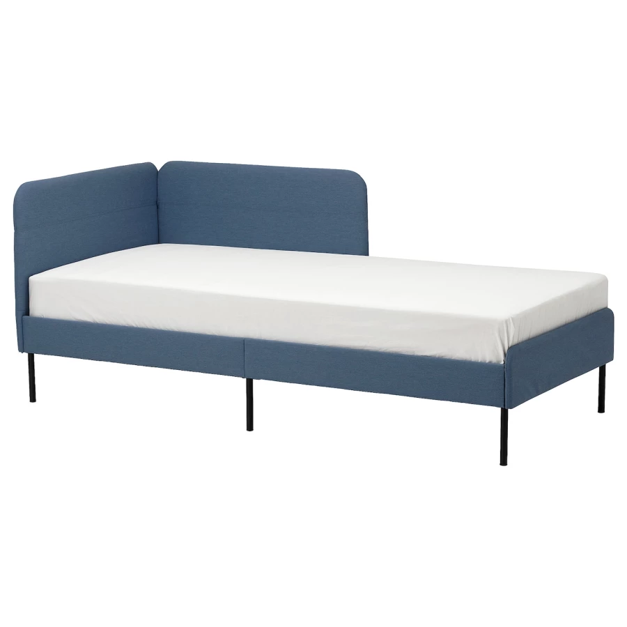Каркас кровати с мягкой обивкой - IKEA BLÅKULLEN/BLAKULLEN, 200х90 см, синий, БЛОКУЛЛЕН ИКЕА (изображение №1)