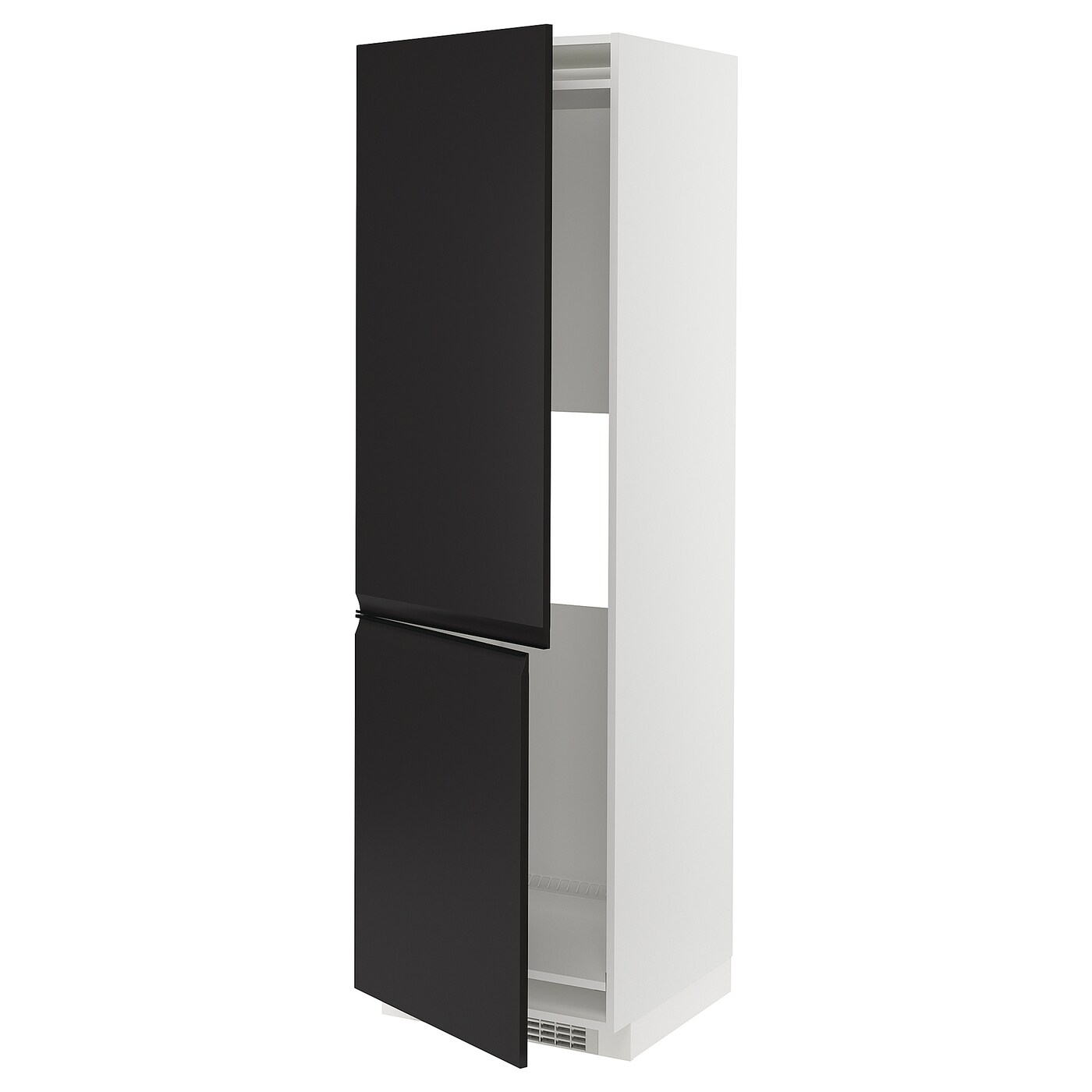 Высокий кухонный шкаф - IKEA METOD/МЕТОД ИКЕА, 200х60х60 см, черный/белый