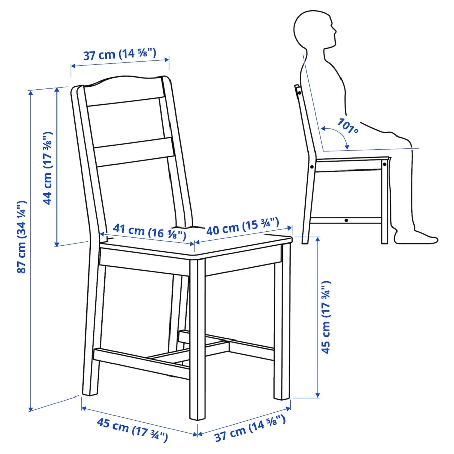 Стул  - HAUGA IKEA/ИКЕА ХАУГА, 87х40х41 см, серый (изображение №5)