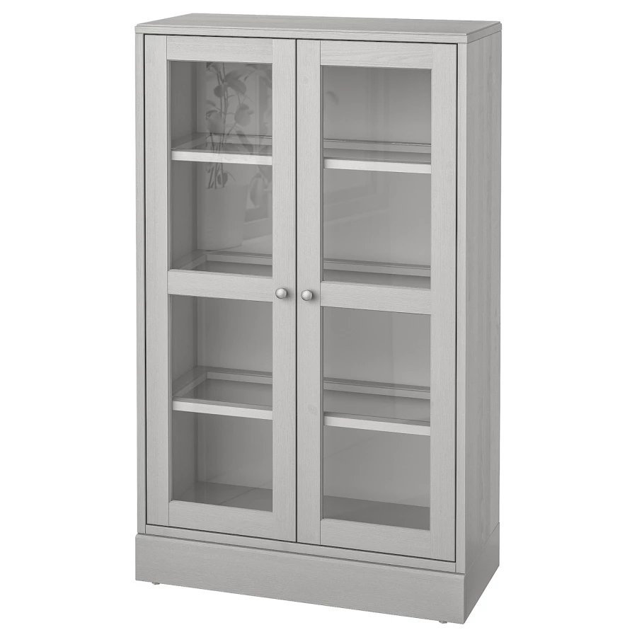 Шкаф - HAVSTA IKEA/ ХАВСТА ИКЕА, 81x134x37 см, серый (изображение №1)