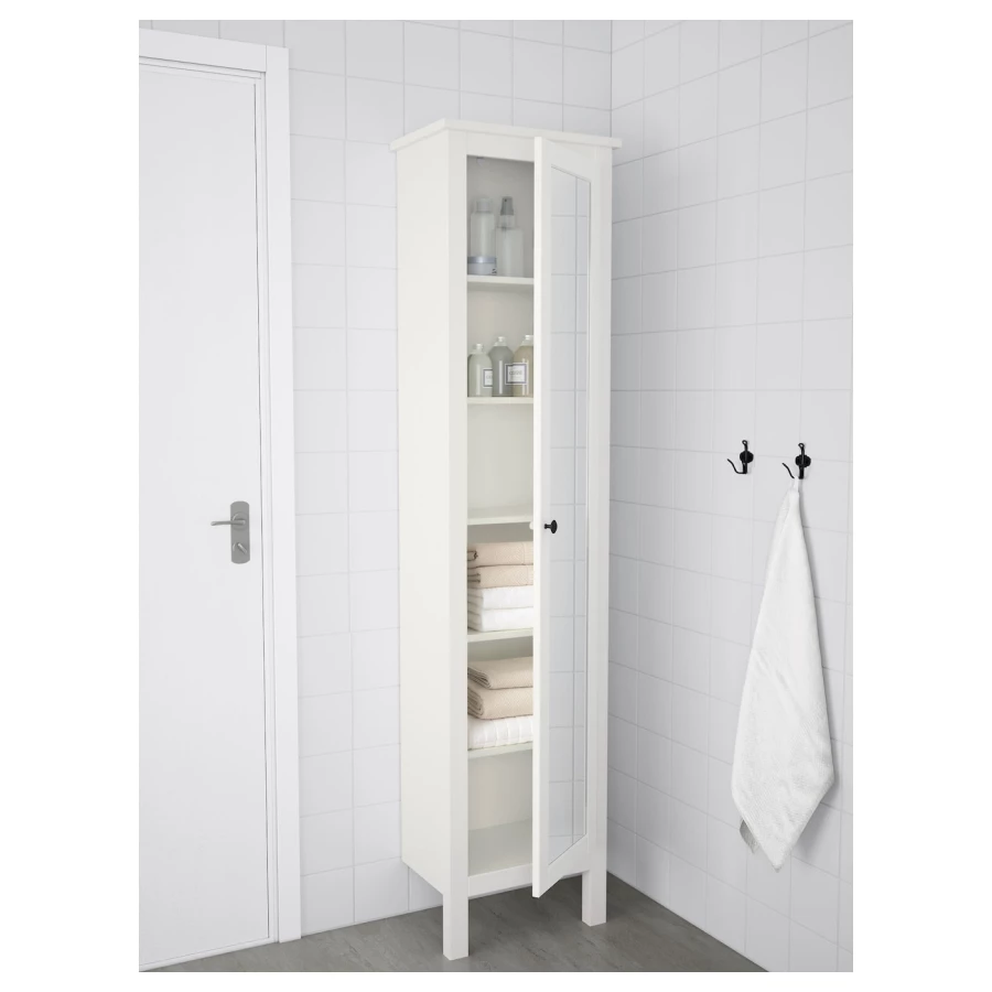 Высокий шкаф для ванной - IKEA HEMNES/ХЕМНЭС ИКЕА, 31x49x200 см, белый (изображение №4)