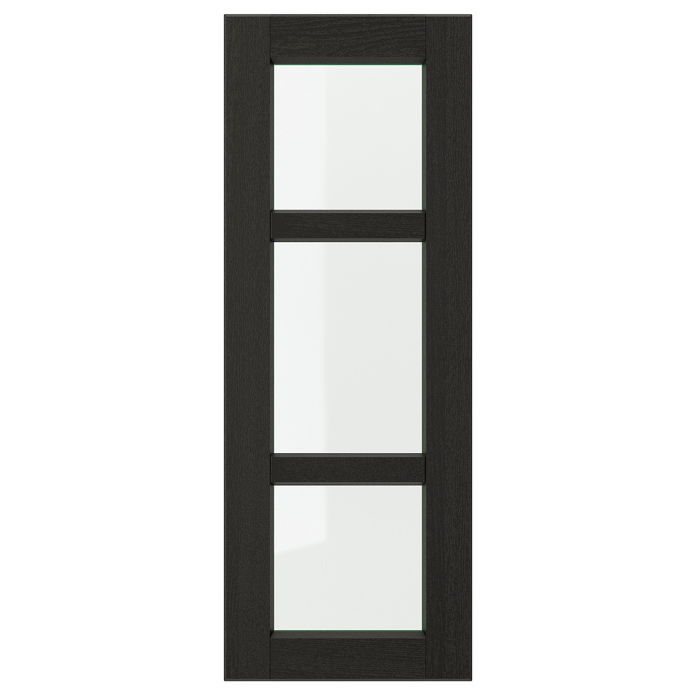 Дверца со стеклом - IKEA LERHYTTAN, 80х30 см, черный, ЛЕРХЮТТАН ИКЕА