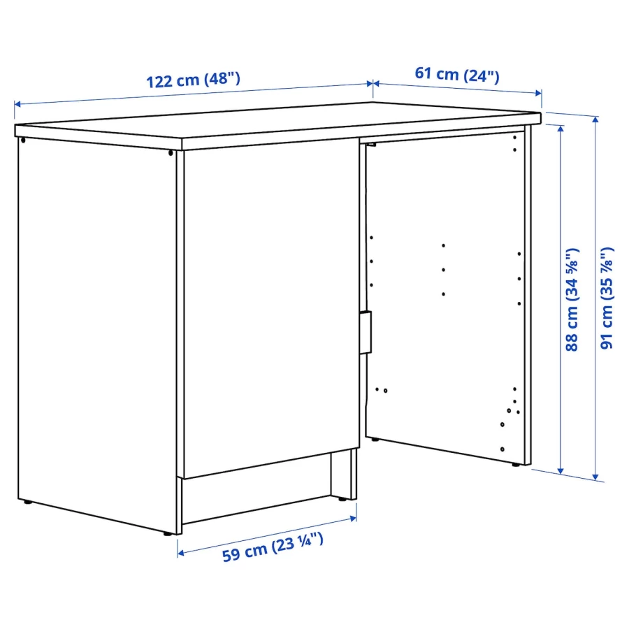 Напольный шкаф - IKEA KNOXHULT/ИКЕА КНОКСХУЛЬТ, белый/черный (изображение №4)