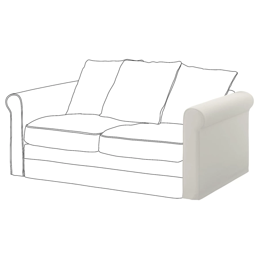 Подлокотник - GRÖNLID /GRОNLID IKEA/ ГРЕНЛИД ИКЕА, 61х18 см, белый (изображение №1)
