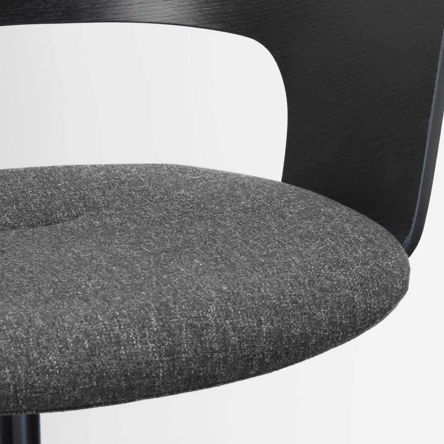 Конференц-стул на колесиках - IKEA FJÄLLBERGET/FJALLBERGET/ФЬЕЛЬБЕРГЕТ ИКЕА, 67х86х67 см, черный/темно-серый (изображение №4)