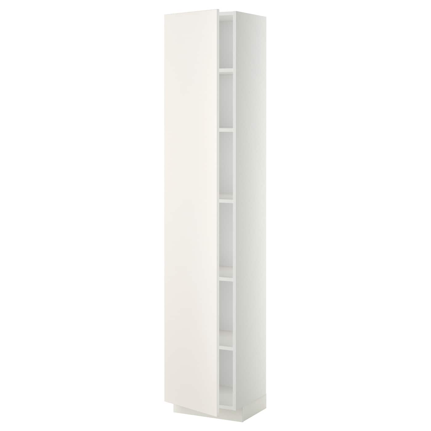 Высокий шкаф - IKEA METOD/МЕТОД ИКЕА, 200х37х40 см, белый/светло-бежевый