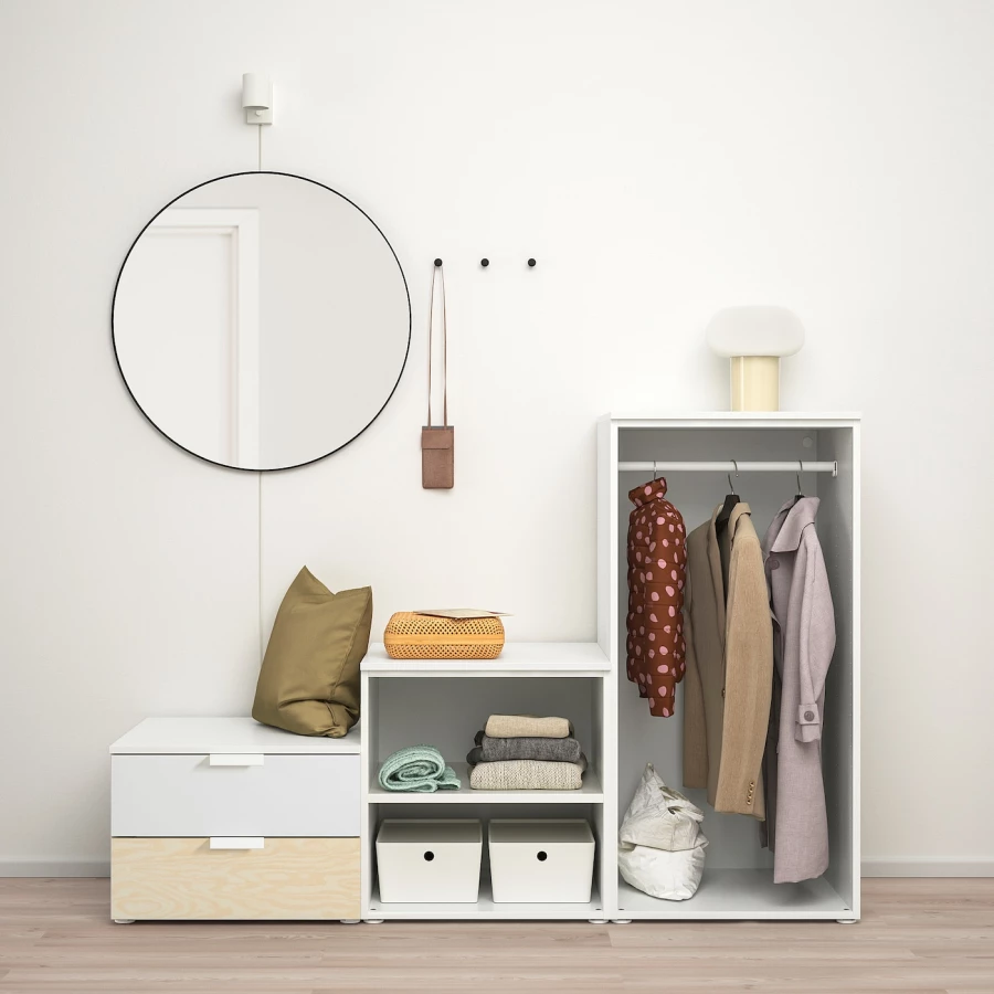 Шкаф - PLATSA IKEA/ ПЛАТСА ИКЕА, 123х180 см, белый/под беленый дуб (изображение №3)