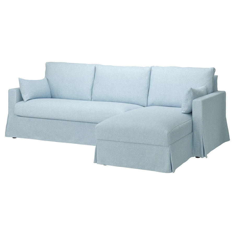 Чехол на 3-местный диван с шезлонгом - HYLTARP IKEA/ ХУЛТАРП ИКЕА, голубой (изображение №1)