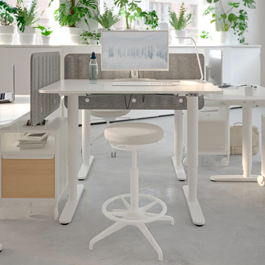 Ширма для письменного стола - IKEA EILIF, 48x120см, светло-серый, ЭЙЛИФ ИКЕА (изображение №4)