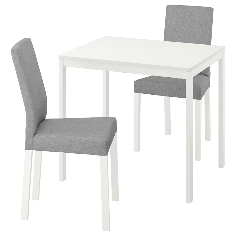 Стол и 2 стула - VANGSTA / KÄTTI IKEA/ ВАНГСТА/ КАТТИ ИКЕА, 120х80 см, белый/серый (изображение №1)