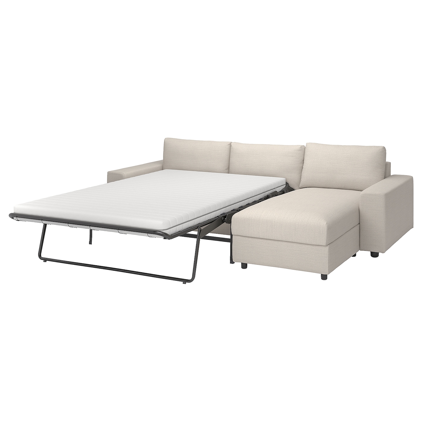 3-местный диван с шезлонгом - IKEA VIMLE, 98x285см, белый, ВИМЛЕ ИКЕА