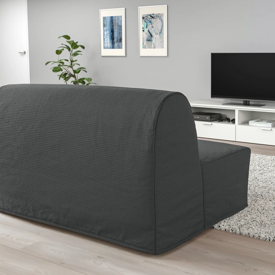 2-местный диван-кровать - IKEA LYCKSELE MURBO/ЛИКСЕЛЕ МУРБО ИКЕА, 87х100х142 см, черный (изображение №3)