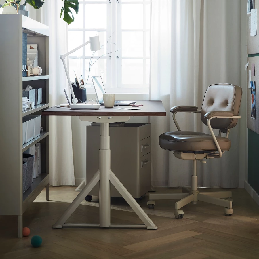Письменный стол - IKEA IDÅSEN/IDASEN, 160х80х63-127 см, коричневый/бежевый, ИДОСЕН ИКЕА (изображение №3)