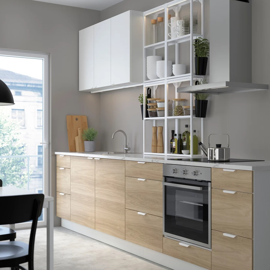 Комбинация для кухонного хранения  - ENHET  IKEA/ ЭНХЕТ ИКЕА, 323х63,5х241 см, белый/бежевый (изображение №2)
