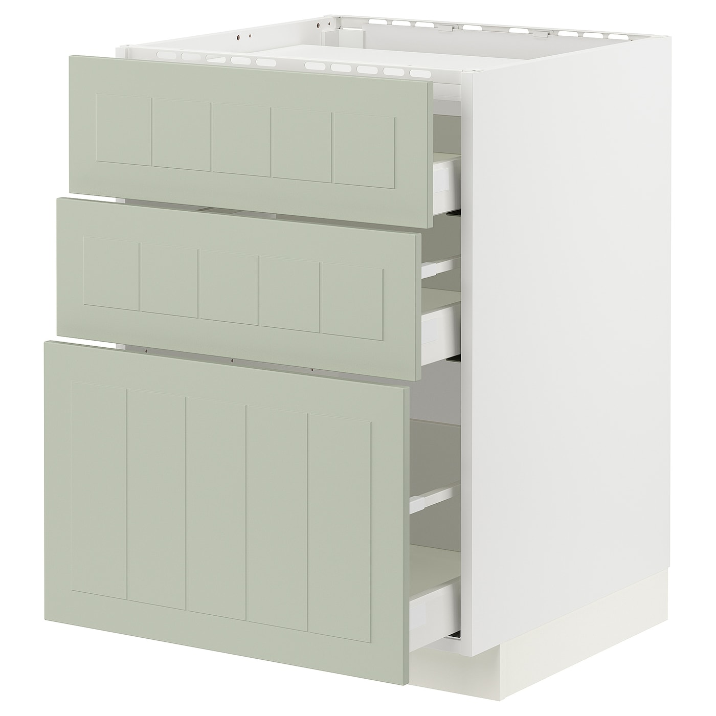 Напольный кухонный шкаф  - IKEA METOD MAXIMERA, 88x62x60см, белый/светло-зеленый, МЕТОД МАКСИМЕРА ИКЕА