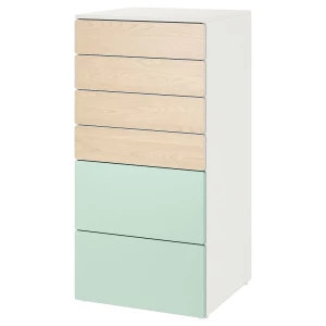 Комод - SMÅSTAD / PLATSA/SMОSTAD IKEA/ СМОСТАД/ПЛАТСА ИКЕА, 123х60 см, белый/зеленый /бежевый
