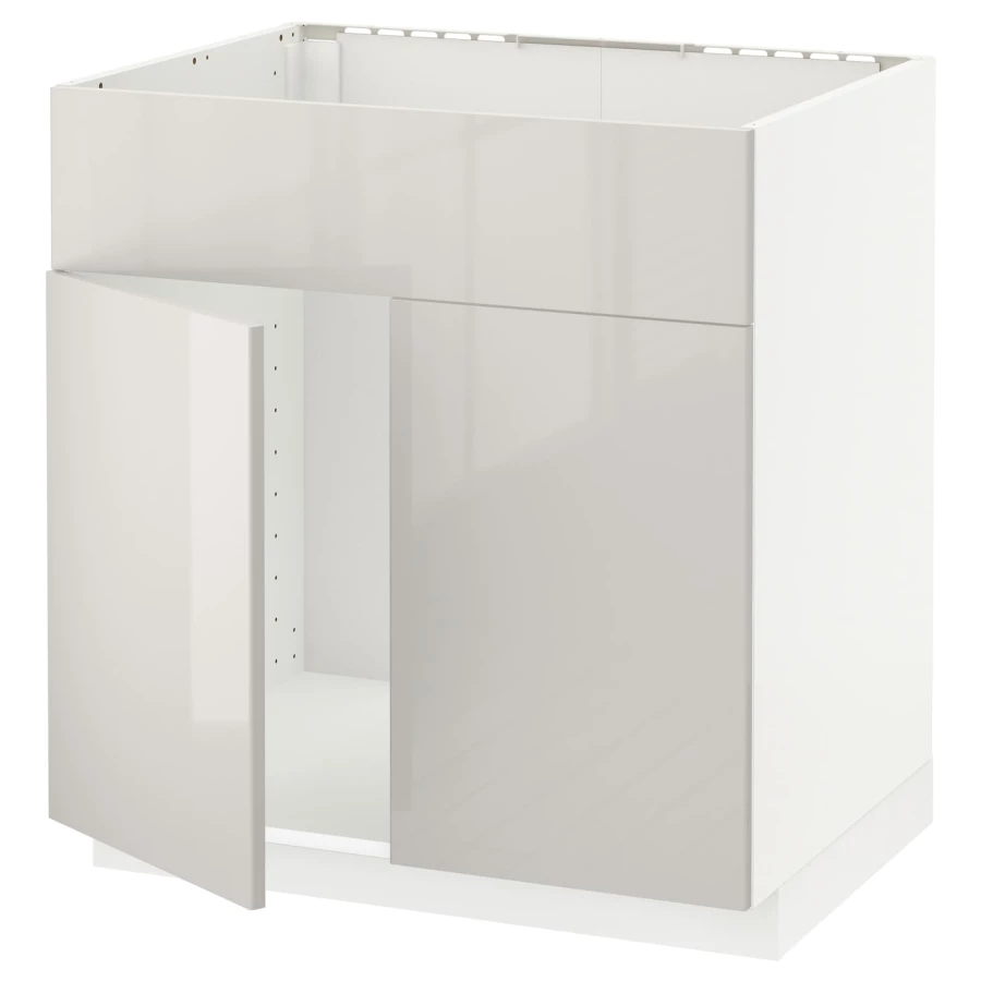 Напольный шкаф - METOD IKEA/ МЕТОД ИКЕА,  88х80 см, белый/светло-серый (изображение №1)