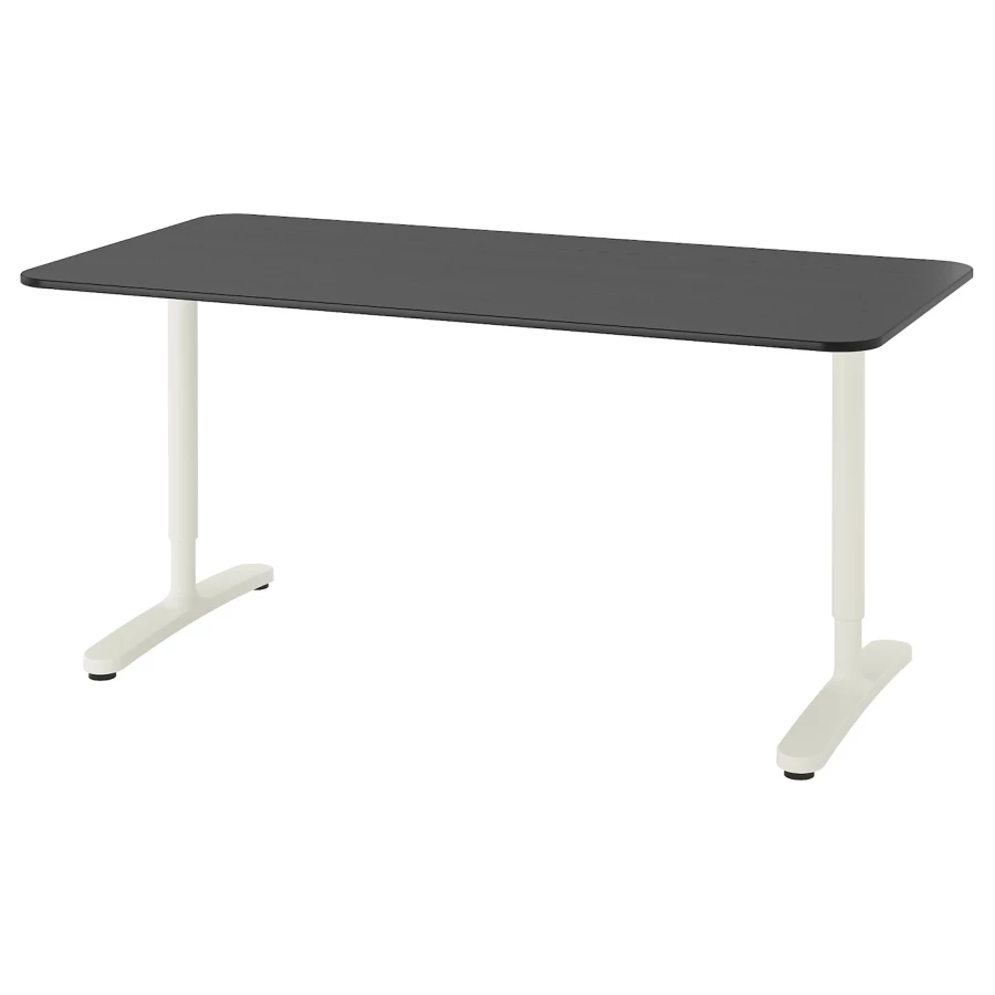 Письменный стол - IKEA BEKANT, 160х80х65-85 см, черный/белый, БЕКАНТ ИКЕА (изображение №1)