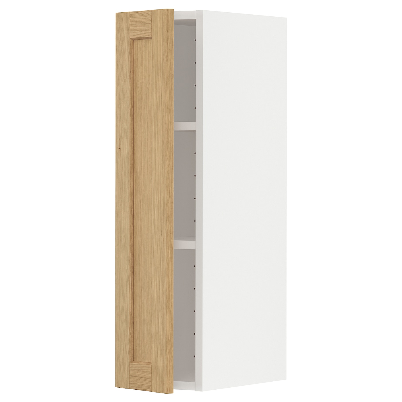 Навесной шкаф с полками - IKEA METOD/МЕТОД ИКЕА, 20х80 см, белый/светло-коричневый