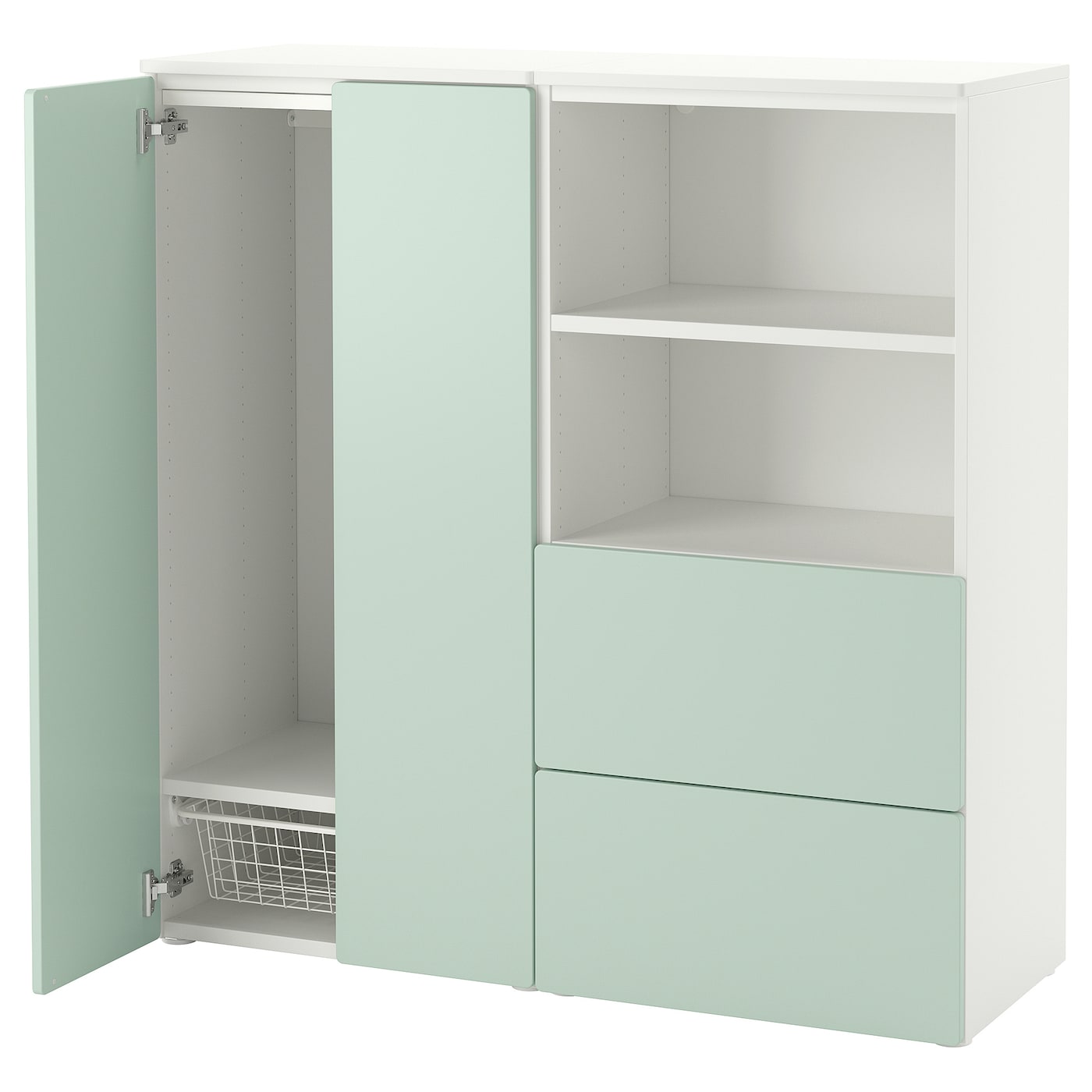 Шкаф - SMÅSTAD / PLATSA/ SMАSTAD  IKEA/ СМОСТАД / ПЛАТСА ИКЕА, 123х120  см, белый/зеленый