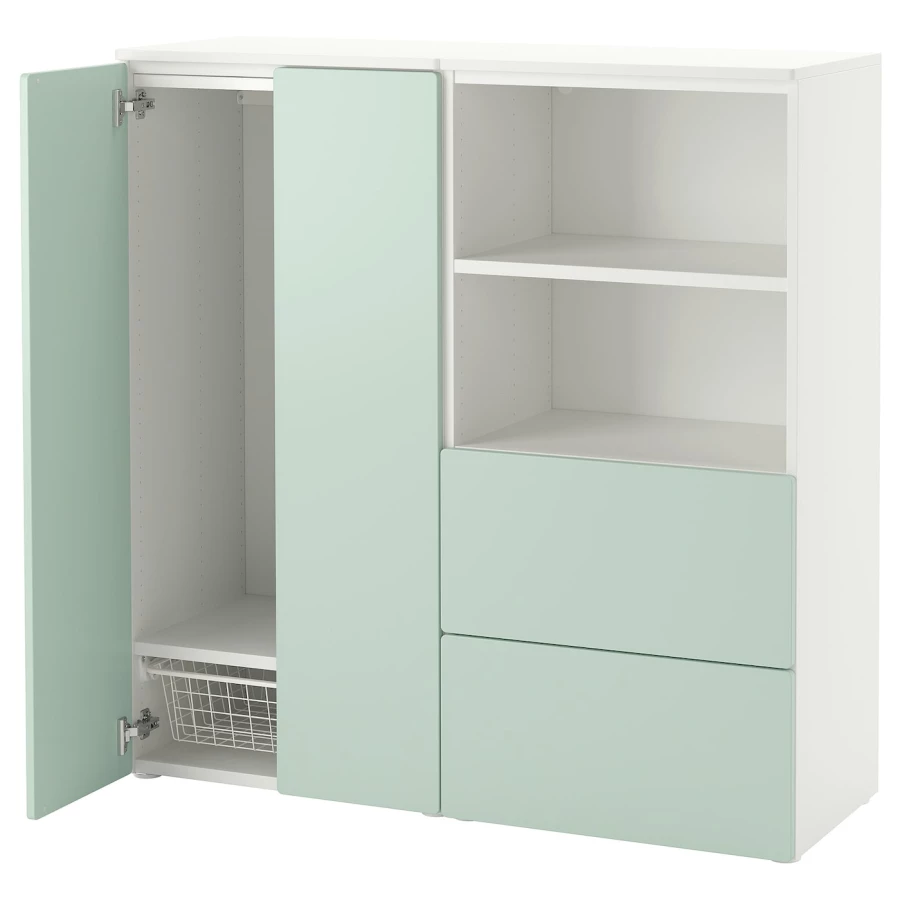 Шкаф - SMÅSTAD / PLATSA/ SMАSTAD  IKEA/ СМОСТАД / ПЛАТСА ИКЕА, 123х120  см, белый/зеленый (изображение №1)