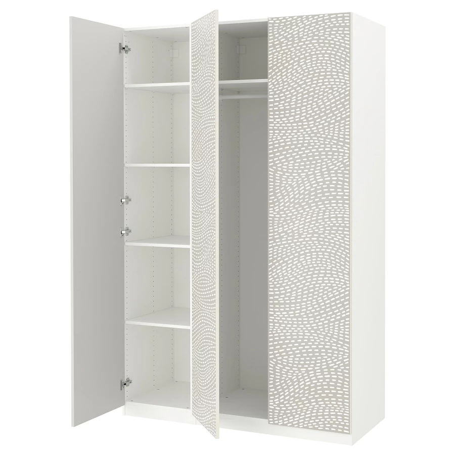 Шкаф - IKEA PAX/MISTUDDEN/ПАКС/МИСТУДДЕН ИКЕА, 60х150х236,4 см, белый/серый (изображение №1)