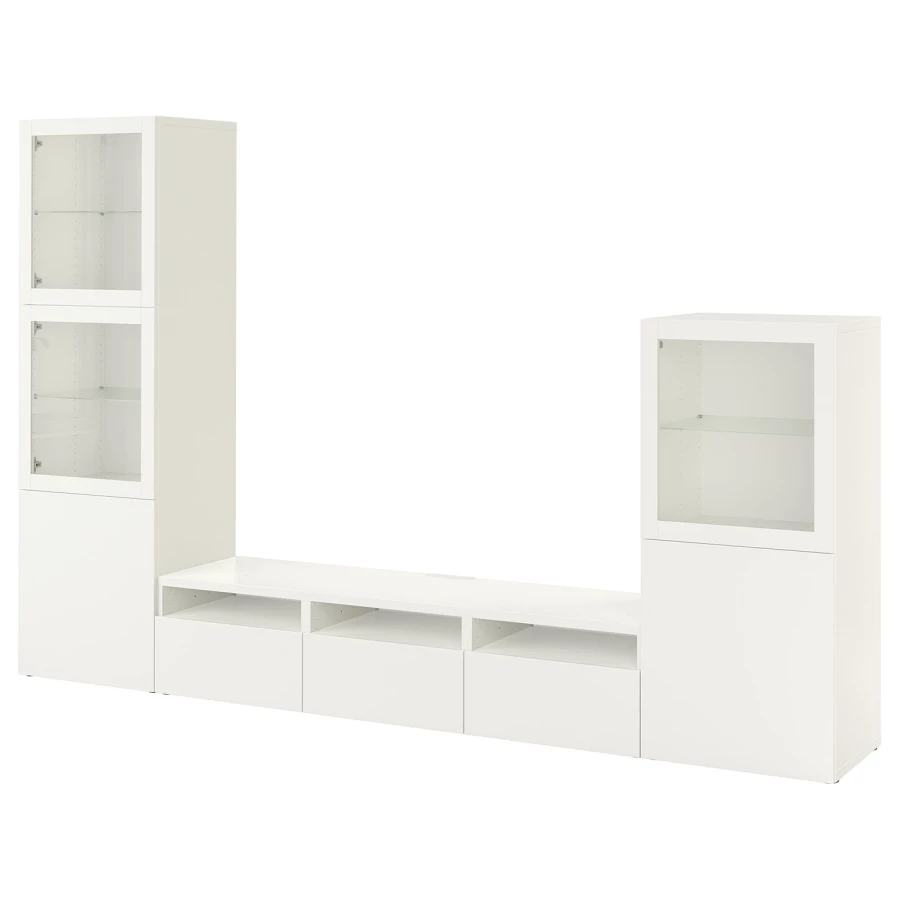 Комбинация для хранения ТВ - IKEA BESTÅ/BESTA, 193x42x300см, белый, БЕСТО ИКЕА (изображение №1)