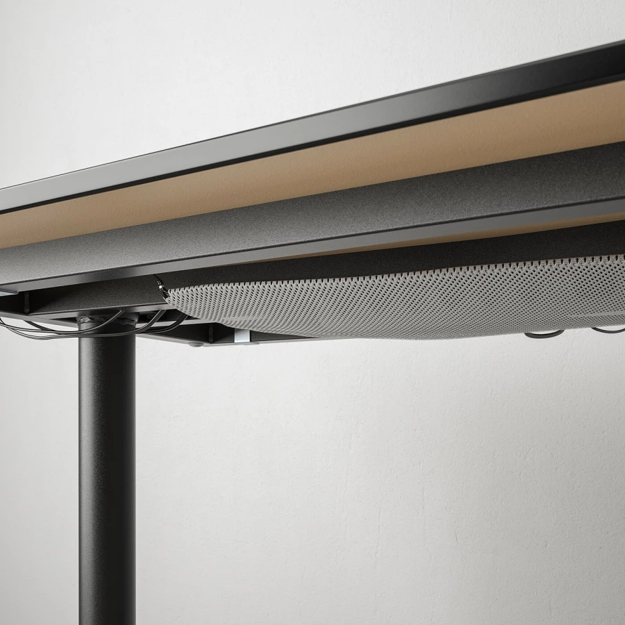 Угловой письменный стол (правый угол) - IKEA BEKANT, 160х110х65-85 см, черный, БЕКАНТ ИКЕА (изображение №3)