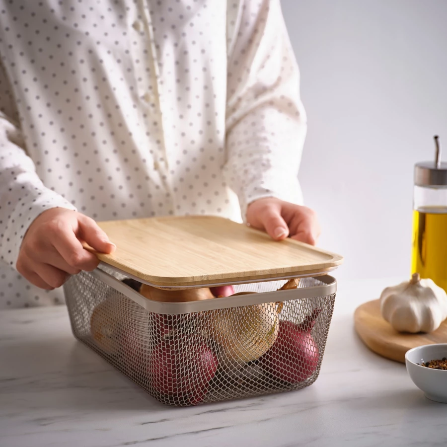 Корзина для продуктов IKEA 365+/ ИКЕА 365+, 30х20х11 см, светло-коричневый (изображение №4)