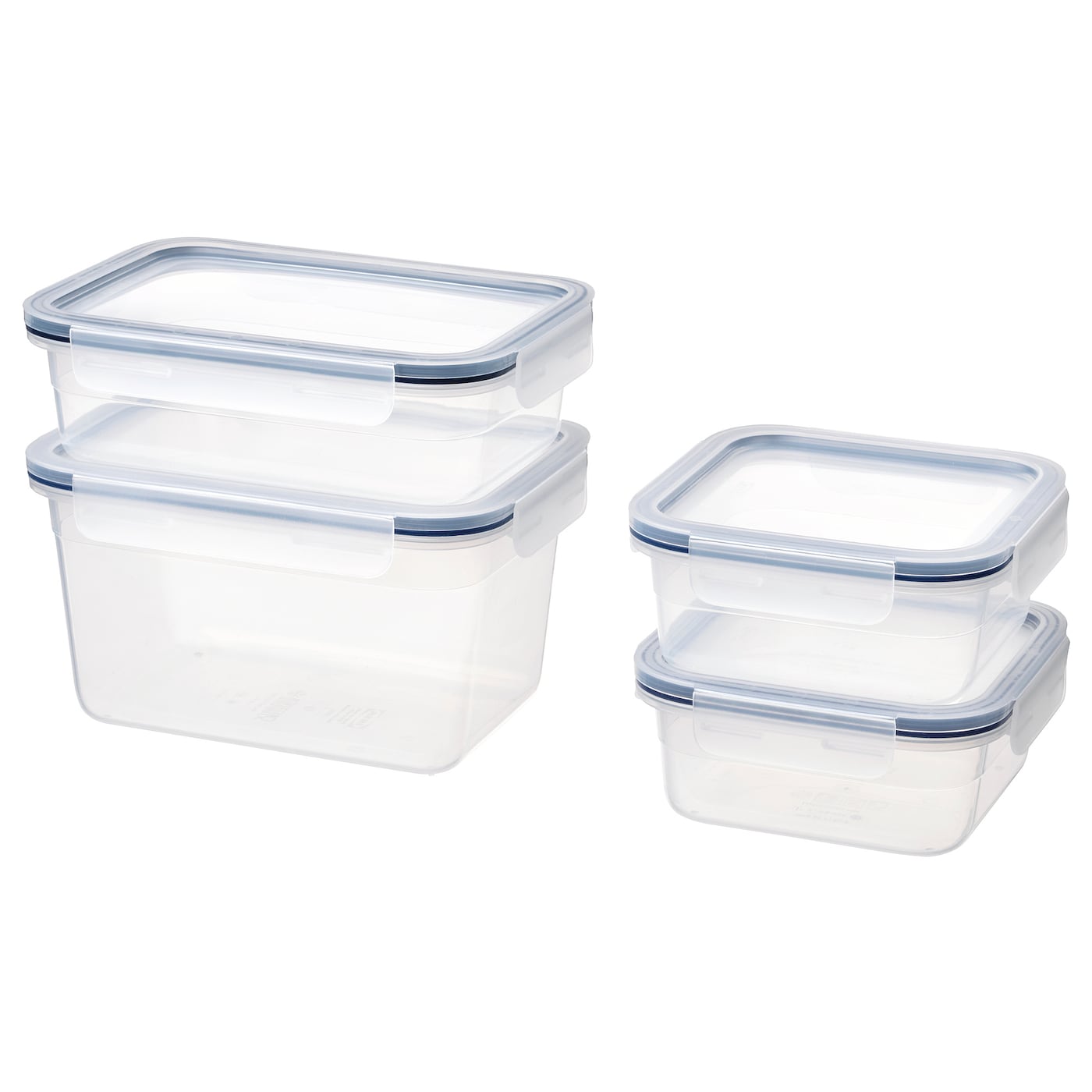 Набор контейнеров для продуктов с крышкой, 4 шт. - IKEA 365+, 1/2/0.75 л, пластик, ИКЕА 365+