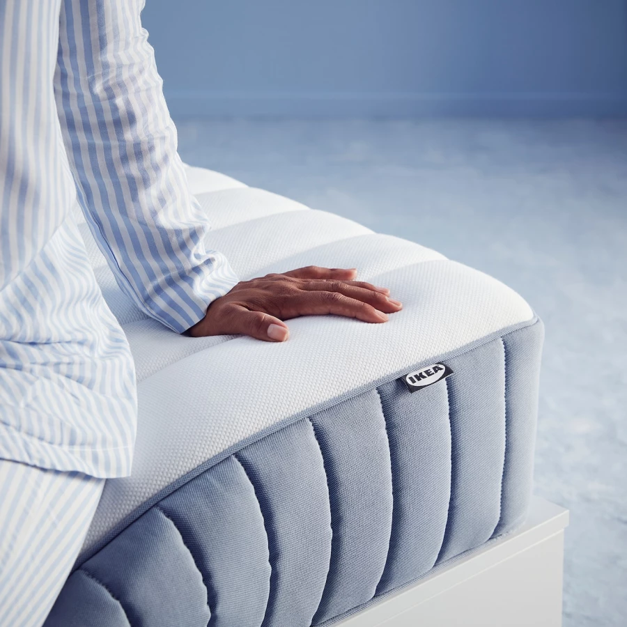 Матрас для двуспальной кровати - VALEVÅG IKEA/ ВАЛЕВОГ ИКЕА, 160х200 см, белый (изображение №11)