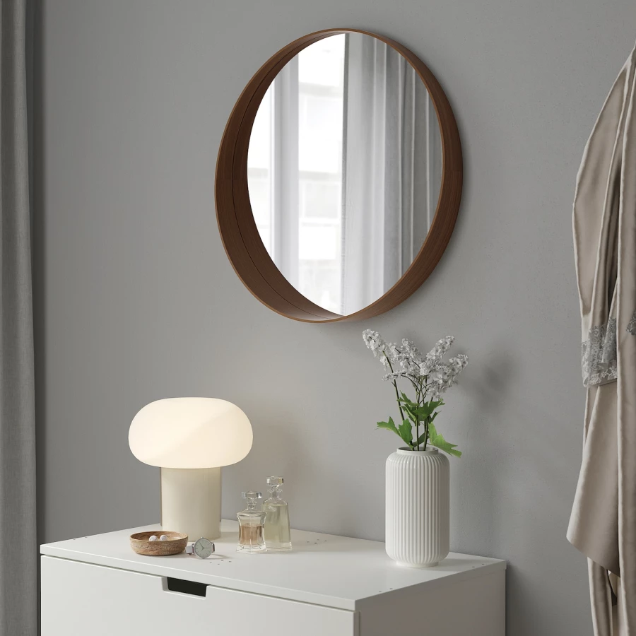 Зеркало - STOCKHOLM IKEA/ СТОКГОЛЬМ ИКЕА,  60 см,  коричневый (изображение №5)