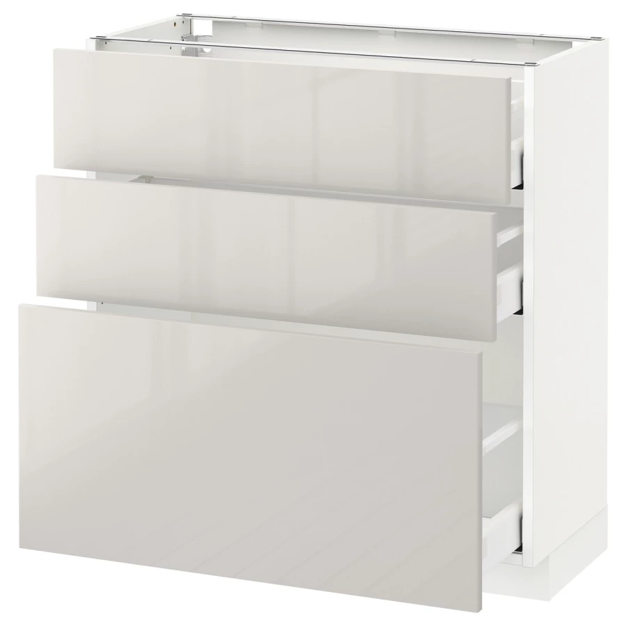 Напольный кухонный шкаф  - IKEA METOD MAXIMERA, 88x39x80см, белый/светло-серый, МЕТОД МАКСИМЕРА ИКЕА (изображение №1)
