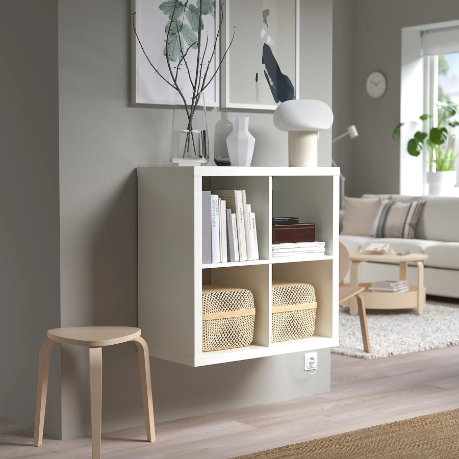 Стеллаж 4 ячейки - IKEA KALLAX, 77х77 см, белый, КАЛЛАКС ИКЕА (изображение №3)