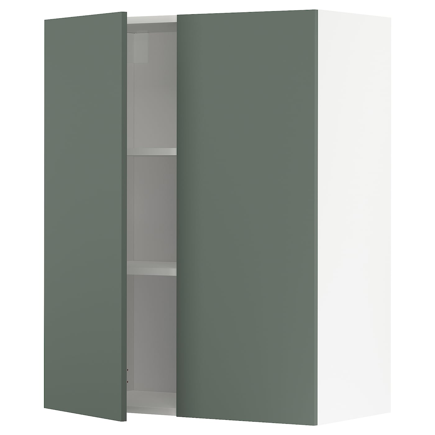 Навесной шкаф с полкой - METOD IKEA/ МЕТОД ИКЕА, 100х80 см, белый/темно-зеленый
