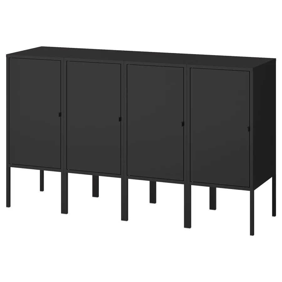 Книжный шкаф - LIXHULT IKEA/ ЛИКСГУЛЬТ ИКЕА,  82х140 см, черный (изображение №1)