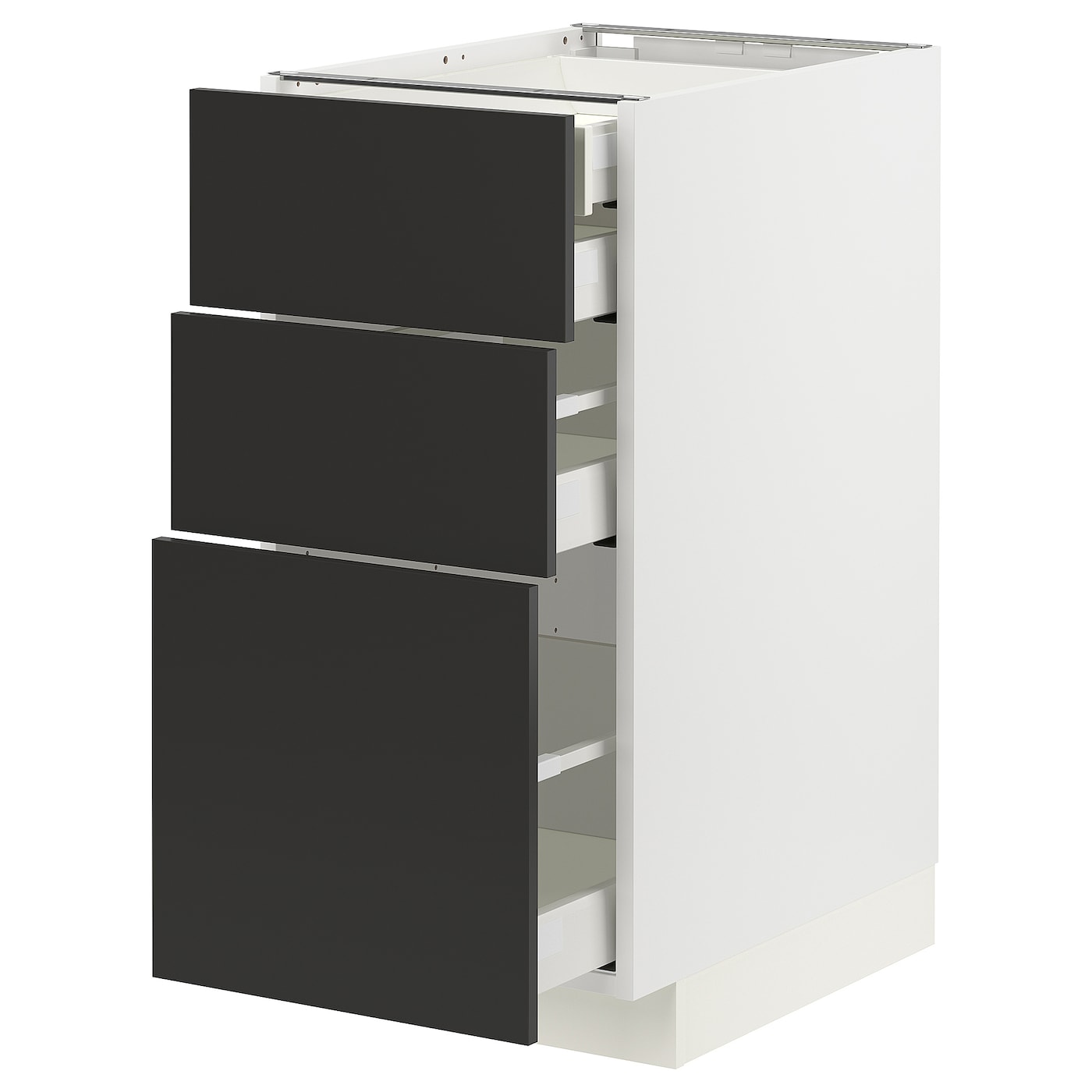 Напольный шкаф  - IKEA METOD MAXIMERA, 88x61,6x40см, белый/черный, МЕТОД МАКСИМЕРА ИКЕА