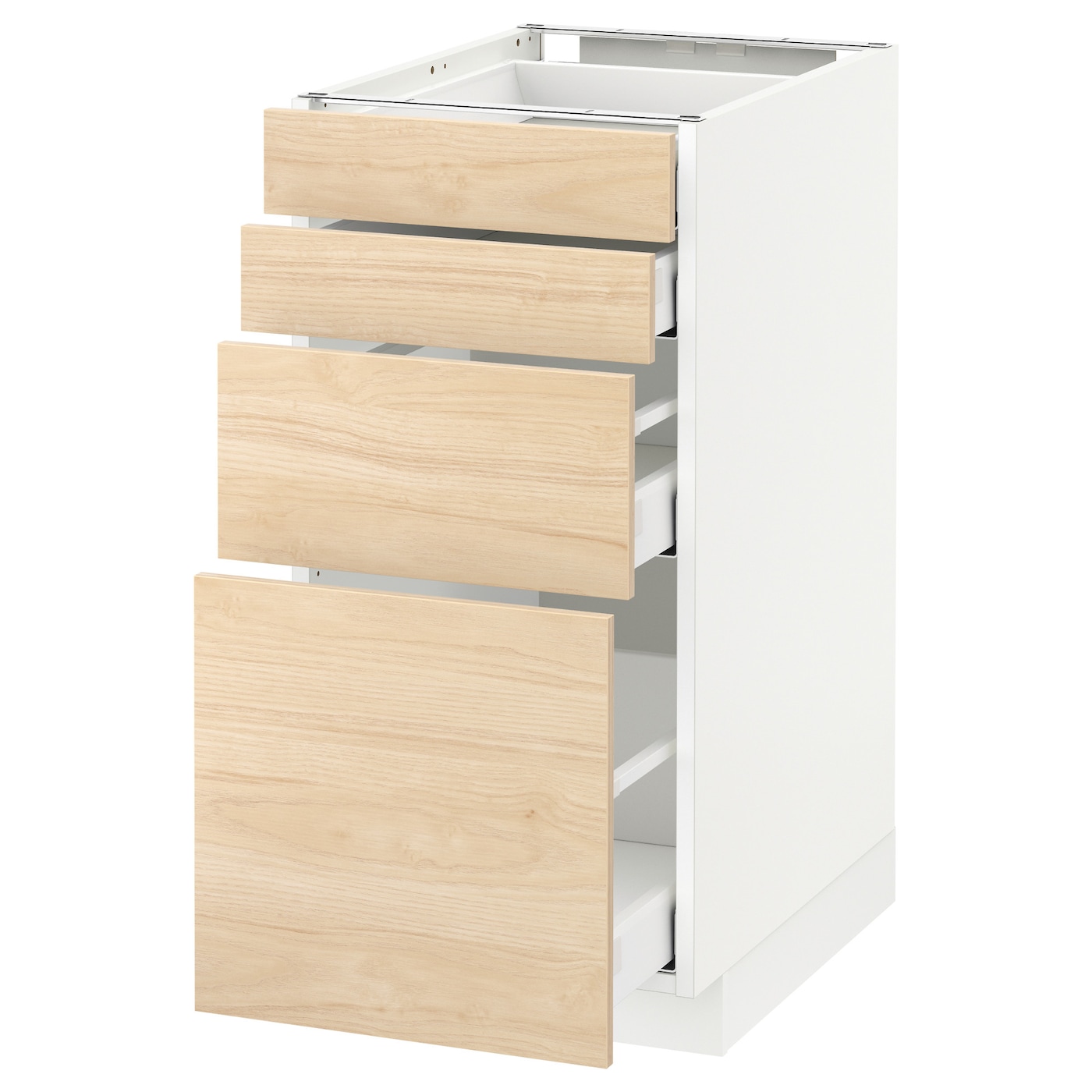 Напольный кухонный шкаф  - IKEA METOD MAXIMERA, 88x62x40см, белый/светлый ясень, МЕТОД МАКСИМЕРА ИКЕА