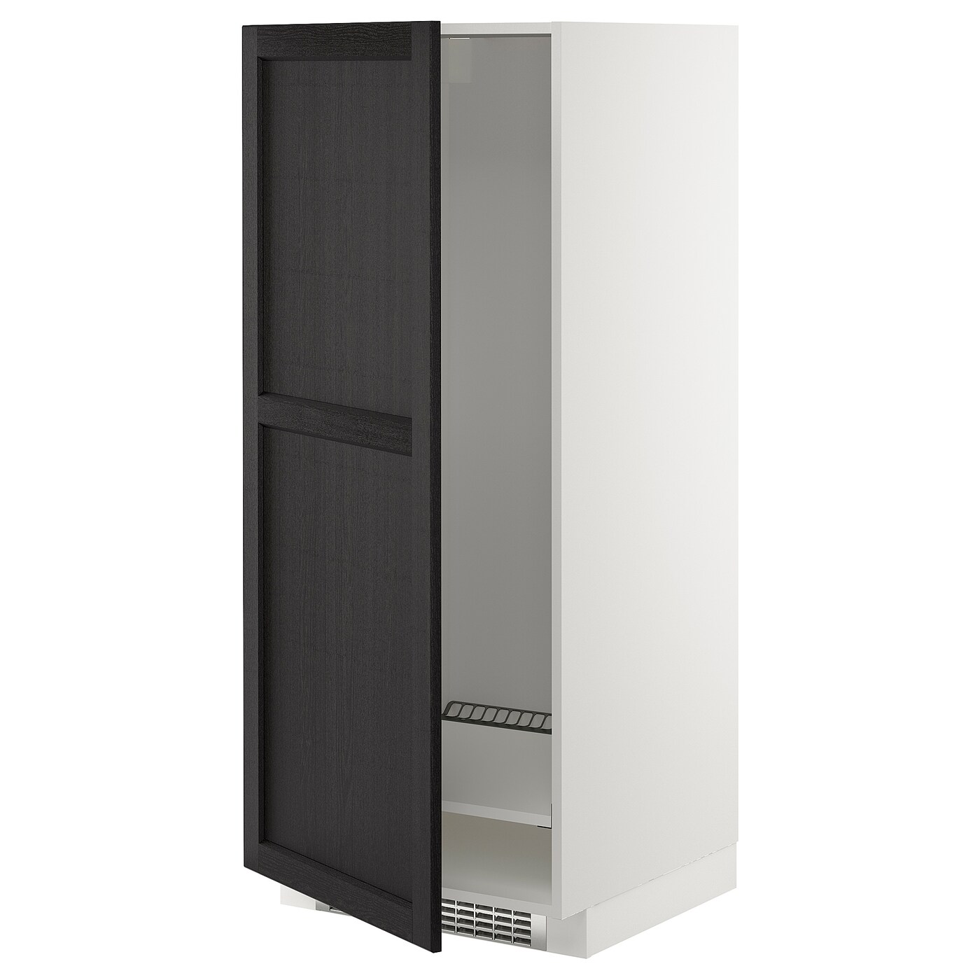Высокий кухонный шкаф - IKEA METOD/МЕТОД ИКЕА, 140х60х60 см, белый/черный